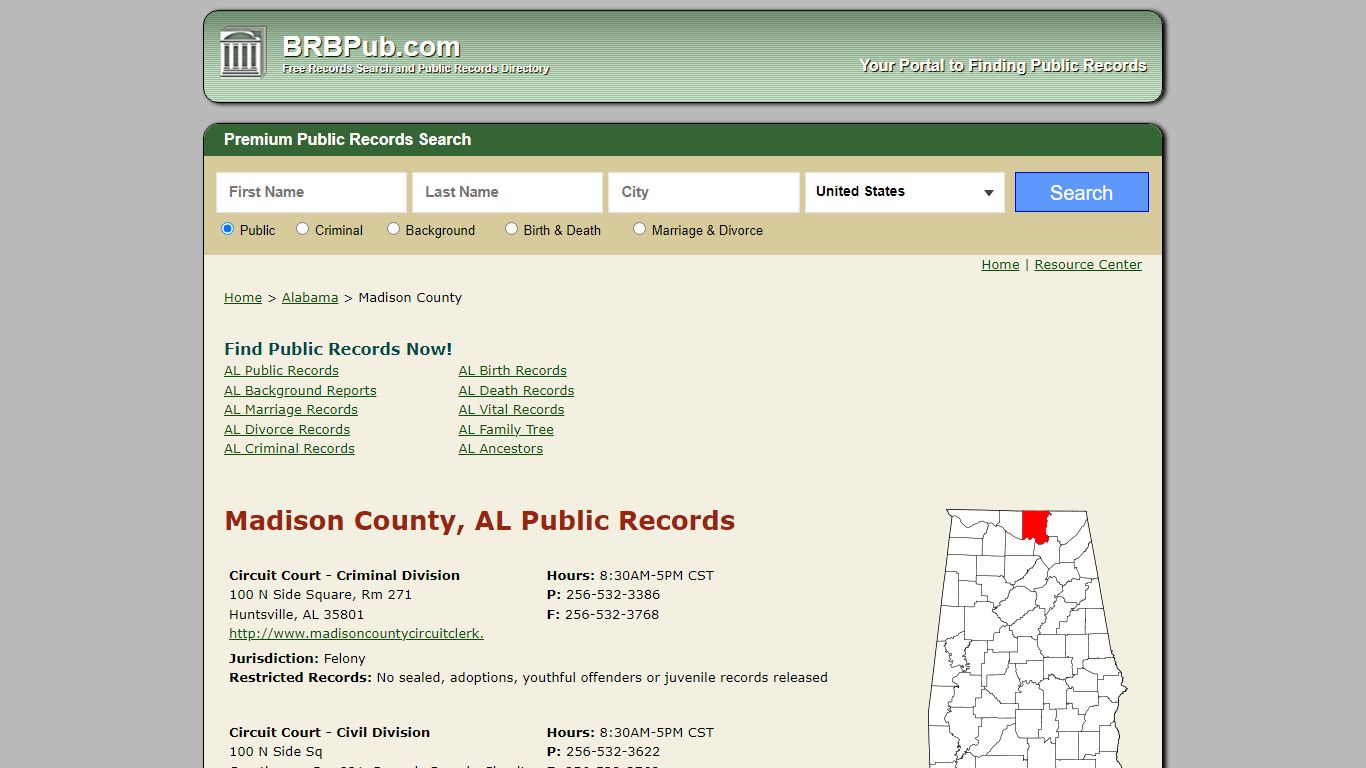 Madison County Public Records | Search Alabama Government ...