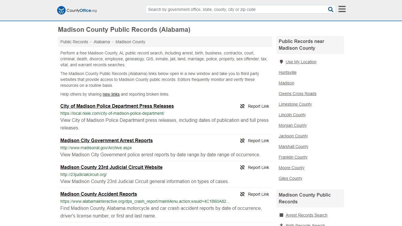 Public Records - Madison County, AL (Business, Criminal ...