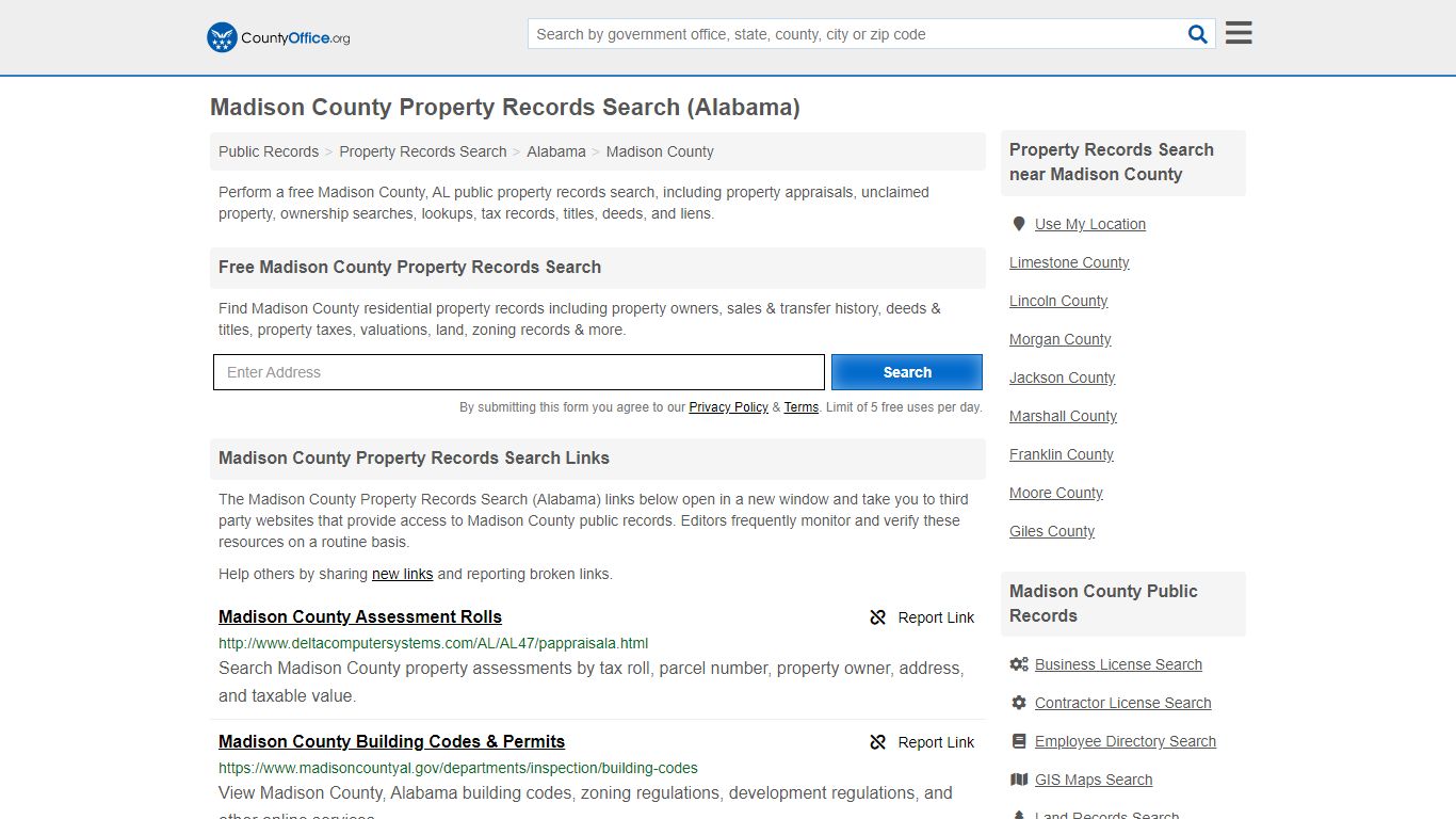 Property Records Search - Madison County, AL (Assessments ...